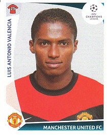 Luis Antonio Valencia Manchester United samolepka UEFA Champions League 2009/10 #87
